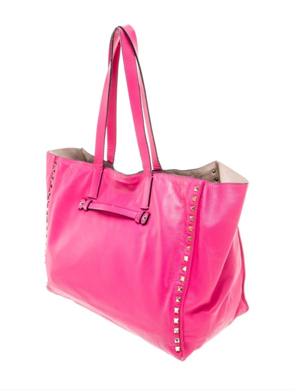 Valentino Pink Rockstud Leather Tote